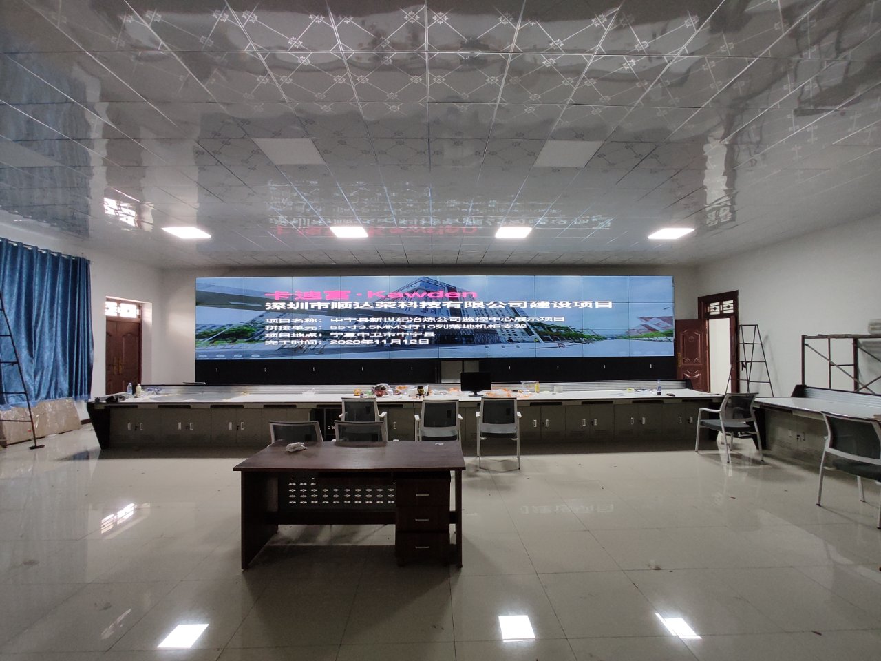 宁夏中宁县新世纪冶炼有限公司机柜式安装监控大屏幕4