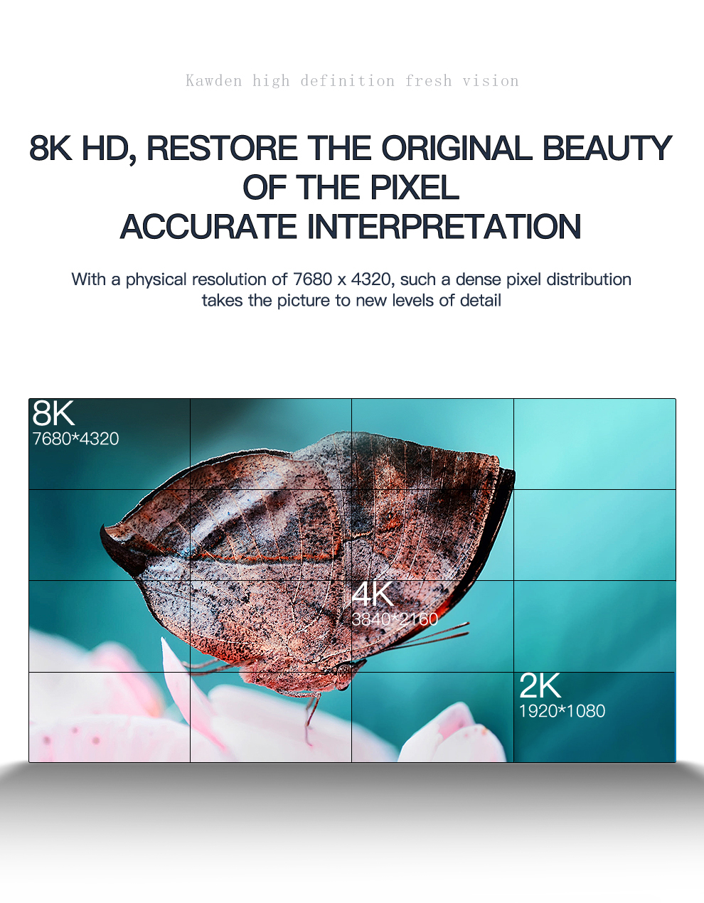 Ultra clear LCD splicing screen